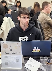 Student participating in the event