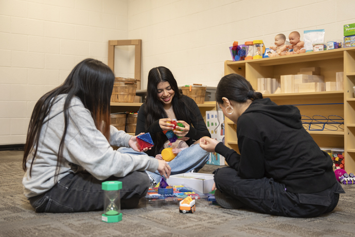 People sitting on floor