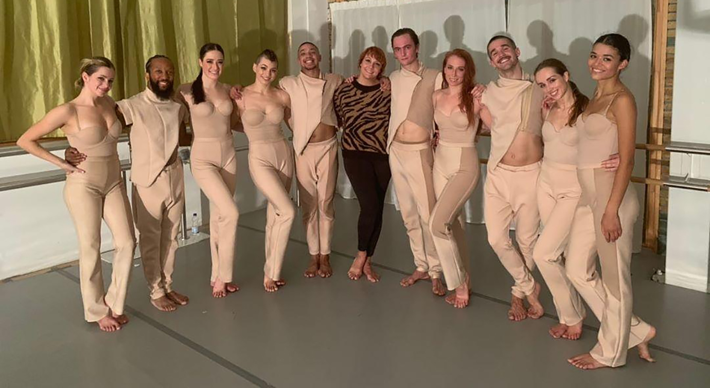 Oakland alumn Mariah Chandler poses for a photo with fellow members of the Dana Foglia Dance Company.