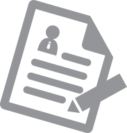 Icon of a peice of paper and a pencil