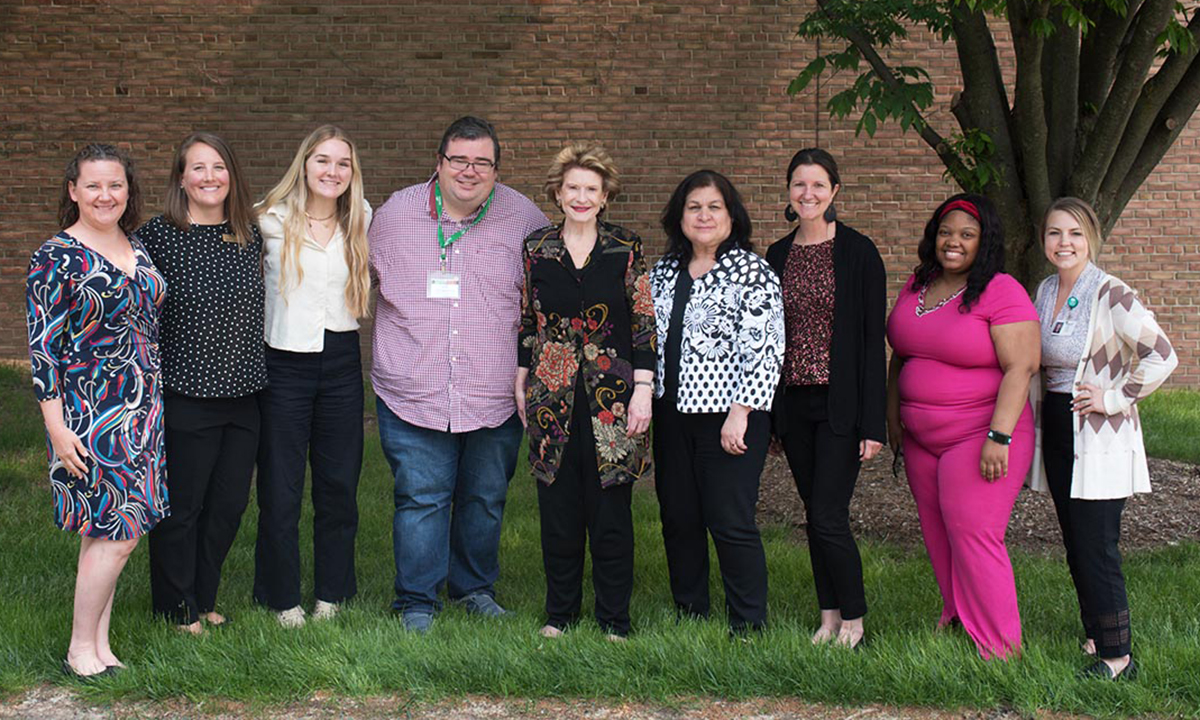 A group of people outside