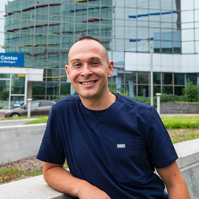 A nurse out of a hospital