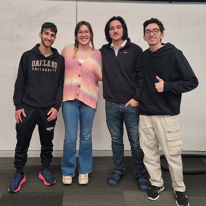 Students standing together