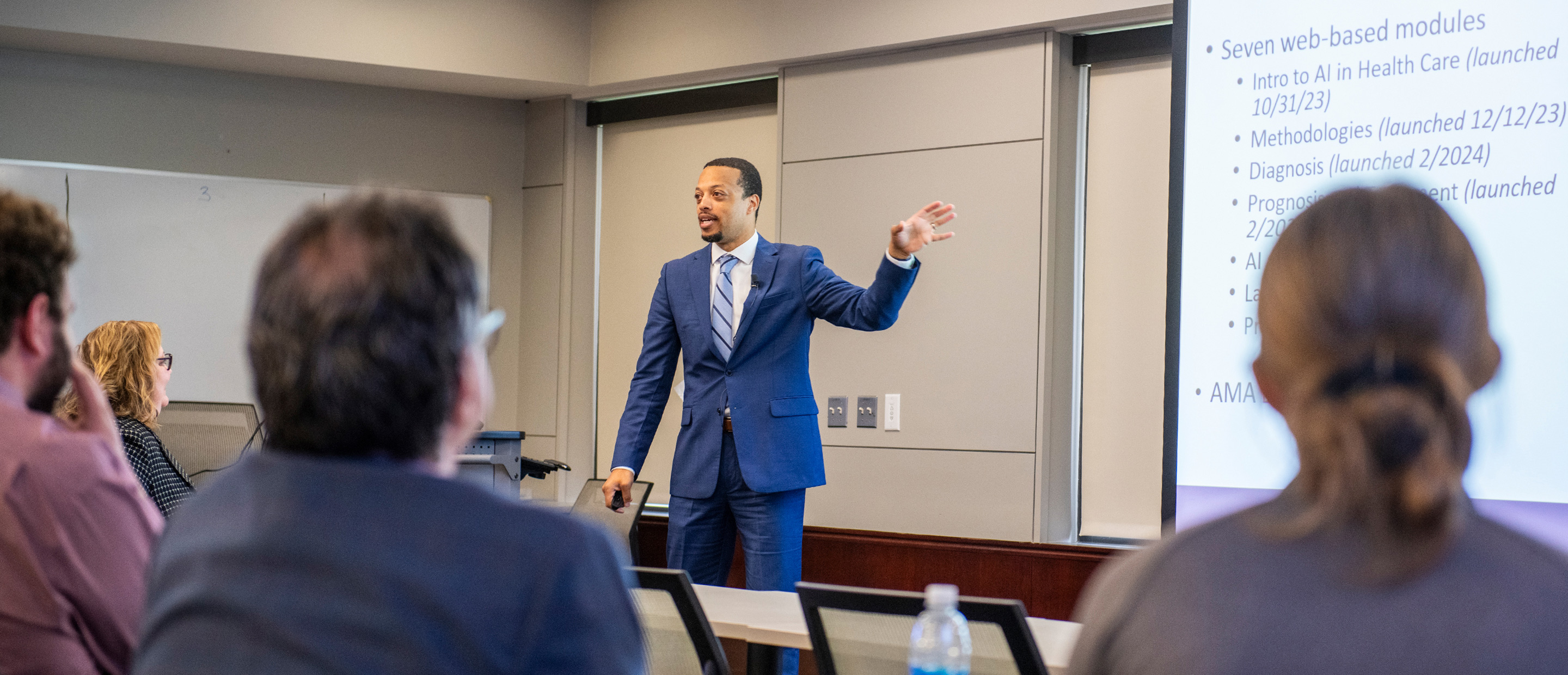 An image of a speaker at a med ed week event