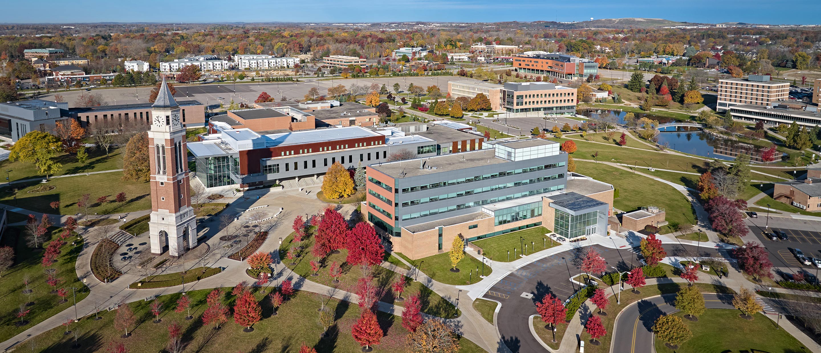 An aerial image of the OU campus