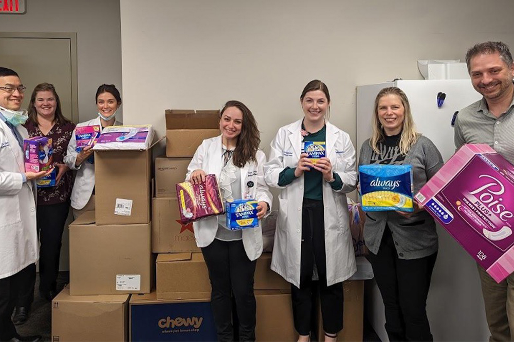 An image of students and the products they collected