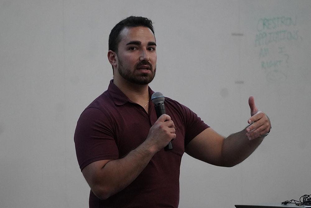 An image of Joey Solomon speaking