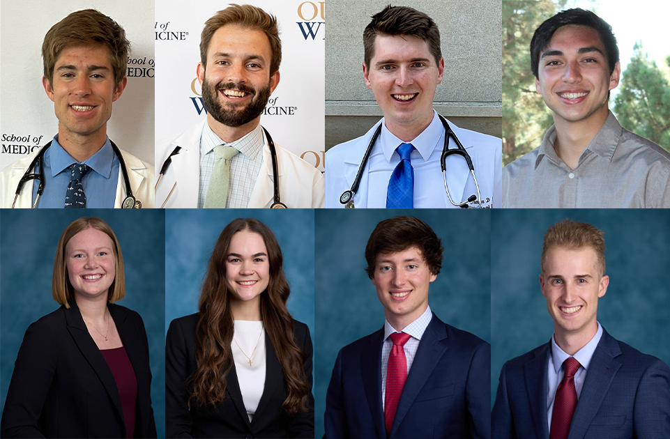 An image of the eight outstanding students