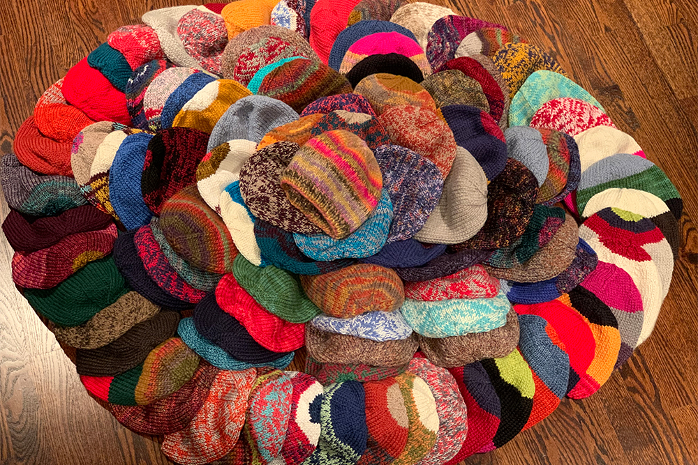 An image of the hats made by Dr. Stec