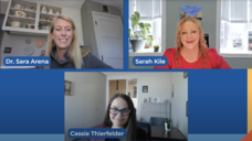 Three people on camera on a web meeting