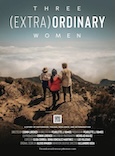 Photo of three women standing on top of a mountain with the text “Three (Extra)Ordinary Women” above them